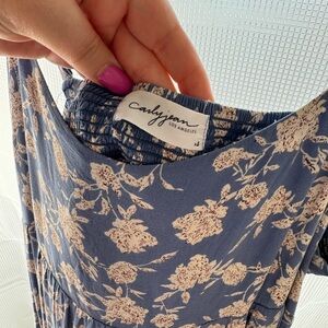 CJLA Carly Jean Los Angeles Blue Floral Midi Dress XL